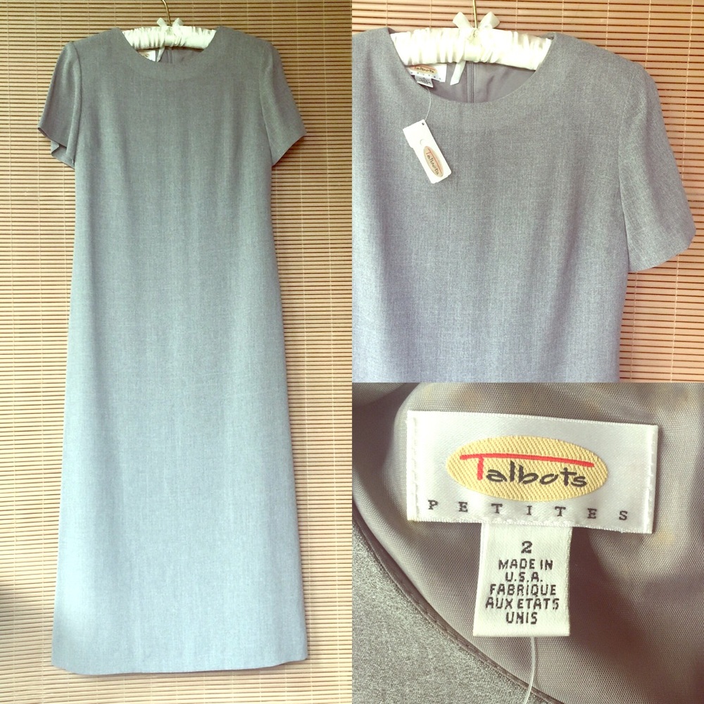 Talbots Petite Gray Dress, size 2